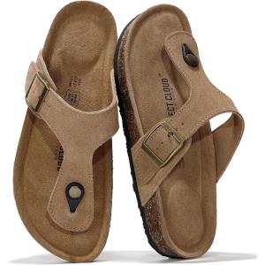 imageProject Cloud Genuine Leather Thong Sandals Women WaterResistant Beach Essentials Womens Sandals  Flip Flops for Women Footwear Memory Foam Insole Womens Slides BritaniChestnut