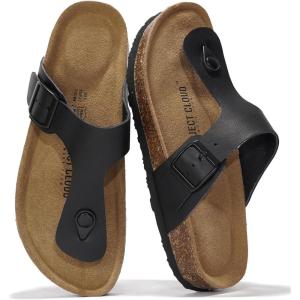 imageProject Cloud Genuine Leather Thong Sandals Women WaterResistant Beach Essentials Womens Sandals  Flip Flops for Women Footwear Memory Foam Insole Womens Slides BritaniBlack