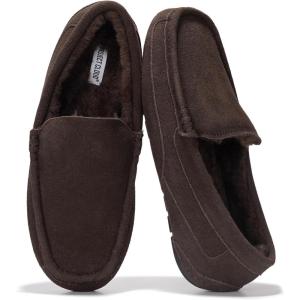 imageProject Cloud Genuine Suede Mens Slippers  Memory Foam Insole Moccassins Loafers for Men Shoes Indoor and Outdoor Use  Lightweight NonSlip House Shoes OswinChocolate