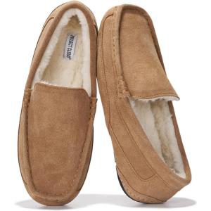 imageProject Cloud Genuine Suede Mens Slippers  Memory Foam Insole Moccassins Loafers for Men Shoes Indoor and Outdoor Use  Lightweight NonSlip House Shoes OswinChestnut