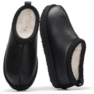 imageProject Cloud Genuine Suede Slippers for Women with Genuine Australian Shearling Fur Lining Womens Slippers  NonSlip EVA with Memory Foam Fuzzy Slippers Women Footwear NeritaBlack Distressed