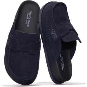 imageProject Cloud Genuine Suede Womens Clog  Memory Foam Arch Support NonSlip Sole Mules ampamp Clogs for Women Footwear  Platform Winter Shoes FoamyMidnight Suede