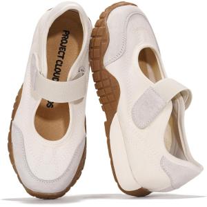 imageProject Cloud Girls Shoes  Memory Foam Insole Kids Shoes Girls Sneakers  Lightweight Mary Jane Flats ampamp NonSlip Comfortable Kids Sneakers Little DonnaWhite