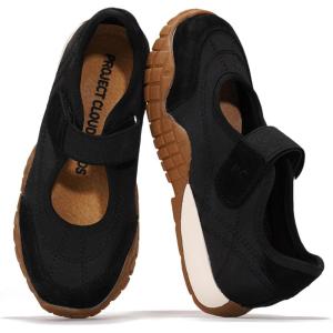 imageProject Cloud Girls Shoes  Memory Foam Insole Kids Shoes Girls Sneakers  Lightweight Mary Jane Flats ampamp NonSlip Comfortable Kids Sneakers Little DonnaBlack