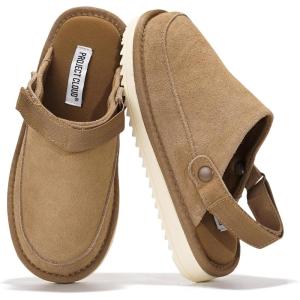 imageProject Cloud Kids Clogs Genuine Suede Upper with Back Strap  Memory Foam ampamp Lightweight Slipon Boys and Girls Sandals with Adjustable Straps  NonSlip Clogs for Kids Sandals Little GoldstarWheat Suede