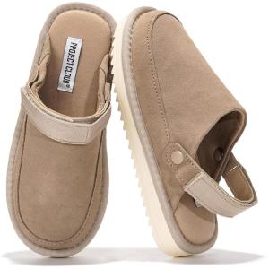 imageProject Cloud Kids Clogs Genuine Suede Upper with Back Strap  Memory Foam ampamp Lightweight Slipon Boys and Girls Sandals with Adjustable Straps  NonSlip Clogs for Kids Sandals Little GoldstarSand Suede