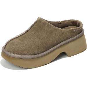 imageProject Cloud Platform Clogs for Women Footwear  Memory Foam and NonSlip Genuine Suede Slipon Mules Shoes Comfortable Stylish Closed Toe Clogs for Women 2025 JohnnaMushroom