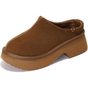 imageProject Cloud Platform Clogs for Women Footwear  Memory Foam and NonSlip Genuine Suede Slipon Mules Shoes Comfortable Stylish Closed Toe Clogs for Women 2025 JohnnaRuss
