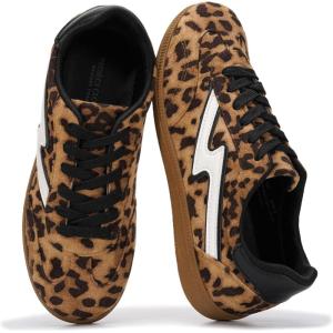 imageProject Cloud Sneakers for Women  LaceUp Shoes for Women Trendy Women Sneakers with Memory Foam Insole Womens Fashion Sneakers NonSlip Womens Shoes IritaLeopard