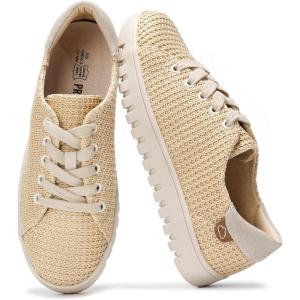 imageProject Cloud Tennis Shoes Womens Sneakers  Memory Foam Non Slip Fashion Ladies Shoes for Women Footwear  Lightweight Lace Up Comfortable Platform Sneakers PaisleyRaffia