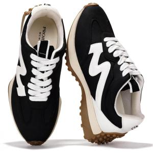 imageProject Cloud Trendy Sneakers for Women  Memory Foam and NonSlip Comfortable Casual Ladies Shoes for Womens Fashion Sneakers  Lightweight Laceup Shoes LeccoBlack