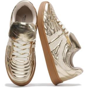 imageProject Cloud Womens Sneakers  Memory Foam Casual Shoes for Women Footwear Lace Up Womens Fashion Sneakers  NonSlip Comfortable Trendy Shoes Womens MadridGold