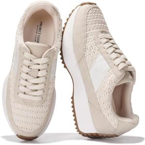 imageProject Cloud Womens Sneakers  Memory Foam Insole and Lightweight Spring Shoes  NonSlip Lace Up Trendy Shoes  Fashion Sneakers for Women 2025Beige
