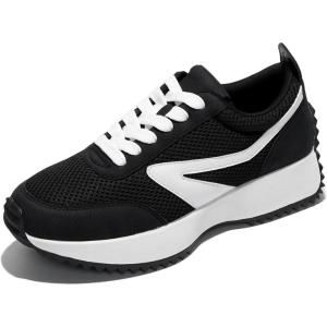 imageProject Cloud Womens Sneakers  Memory Foam Insole and Lightweight Spring Shoes  NonSlip Lace Up Trendy Shoes  Fashion Sneakers for Women 2025Black