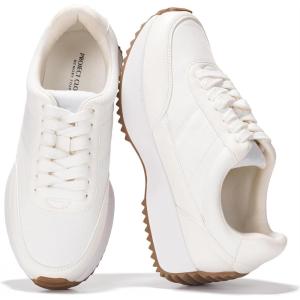 imageProject Cloud Womens Sneakers  Memory Foam Insole and Lightweight Spring Shoes  NonSlip Lace Up Trendy Shoes  Fashion Sneakers for Women 2025Cream