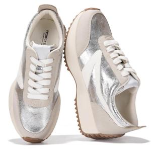 imageProject Cloud Womens Sneakers  Memory Foam Insole and Lightweight Spring Shoes  NonSlip Lace Up Trendy Shoes  Fashion Sneakers for Women 2025Silverbalinda