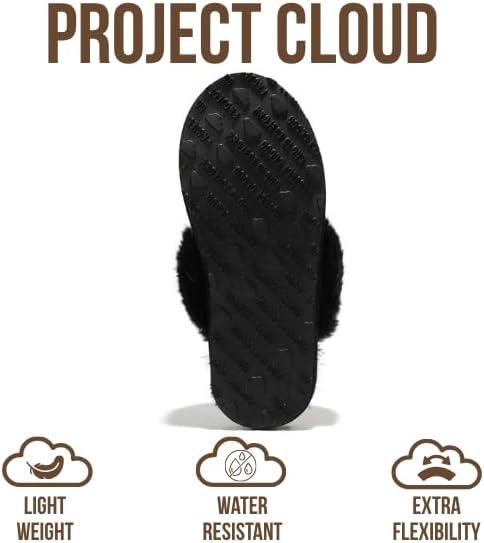 imageProject Cloud 100 Australian Sheepskin Scuff Slippers for Women  Genuine Shearling Memory Foam Slides for Women mules for women  NonSlip Womens Slippers LynseyBlack