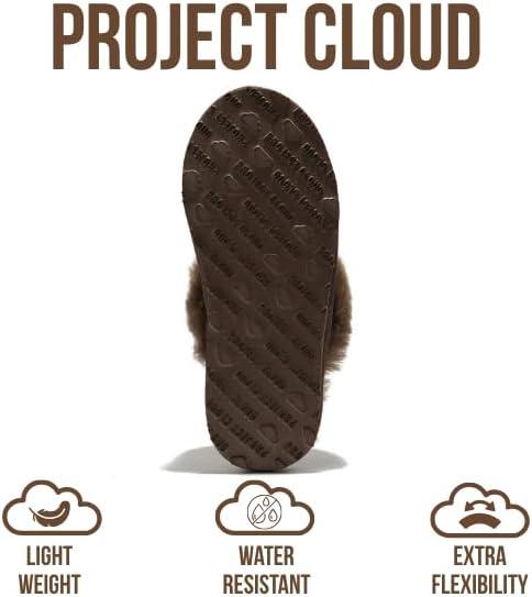 imageProject Cloud 100 Australian Sheepskin Scuff Slippers for Women  Genuine Shearling Memory Foam Slides for Women mules for women  NonSlip Womens Slippers LynseyTaupe