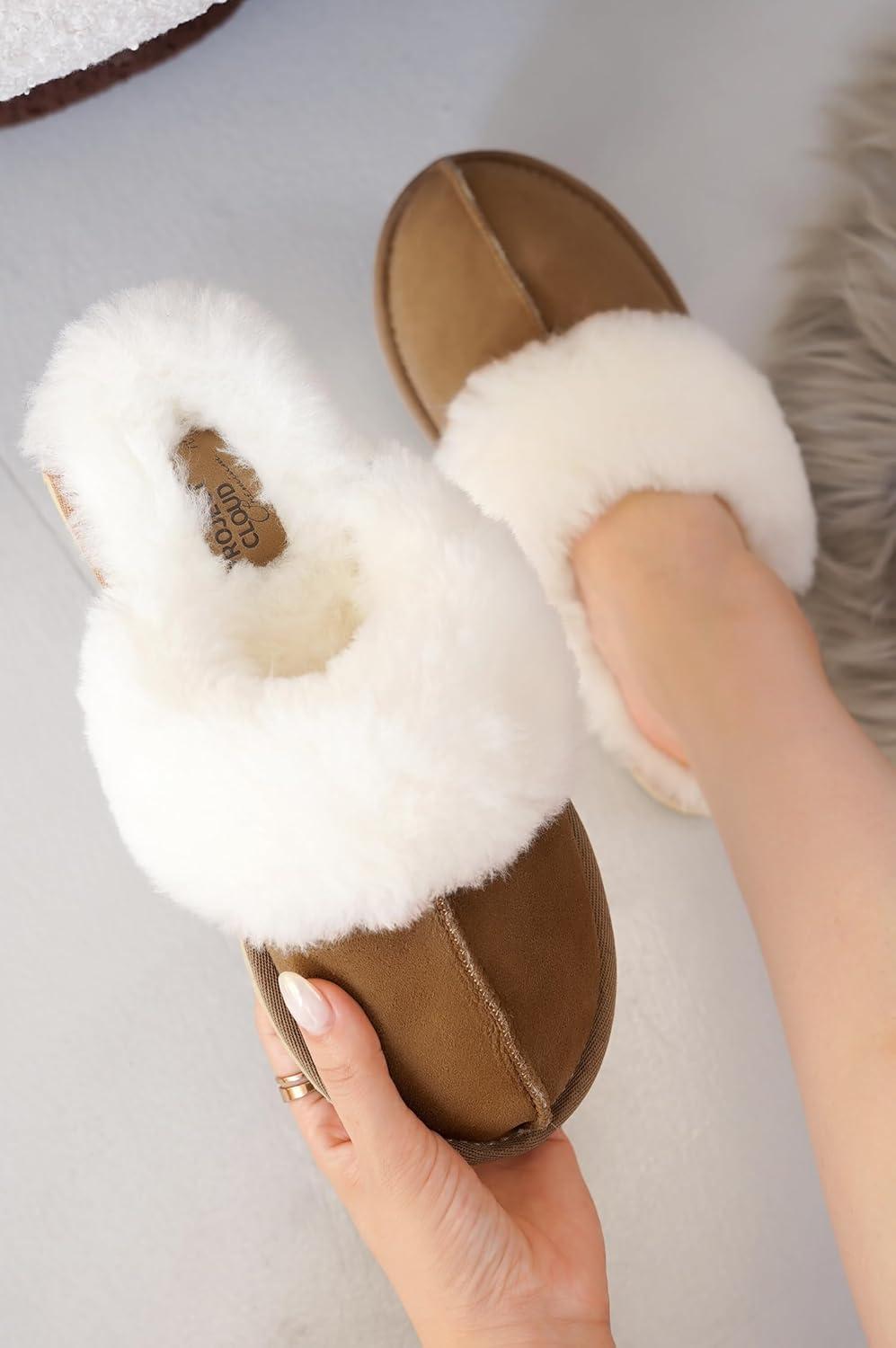 imageProject Cloud 100 Australian Sheepskin Scuff Slippers for Women  Genuine Shearling Memory Foam Slides for Women mules for women  NonSlip Womens Slippers LynseyChestnut
