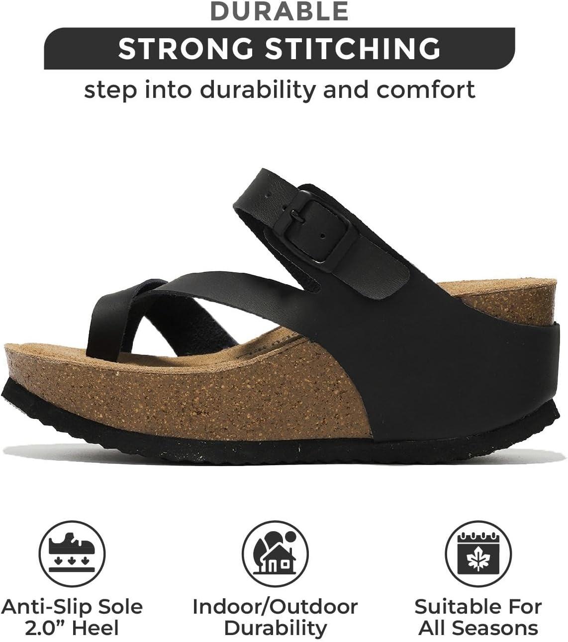 imageProject Cloud 100 Genuine Leather Platform Sandals Women  Memory Foam Womens Sandals ampamp Slippers Beach Essentials  Wedge for Women with Straps MojitoBlack