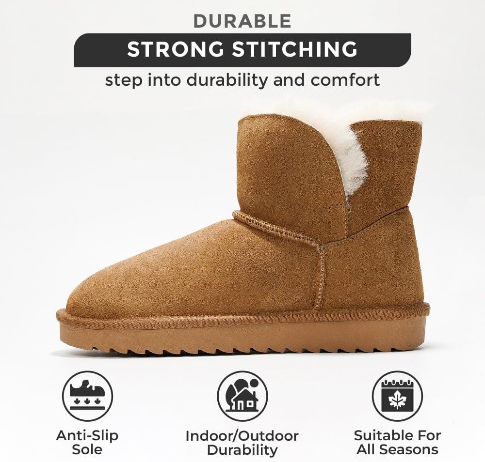 imageProject Cloud 100 Genuine Suede Boots for Women  Fur Lined Ankle Womens Boots  Comfortable Booties for Women with Memory Foam  Perfect Fur Snow Womens Booties 2025 TimmyBrown