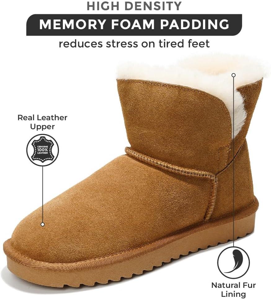 imageProject Cloud 100 Genuine Suede Boots for Women  Fur Lined Ankle Womens Boots  Comfortable Booties for Women with Memory Foam  Perfect Fur Snow Womens Booties 2025 TimmyBrown