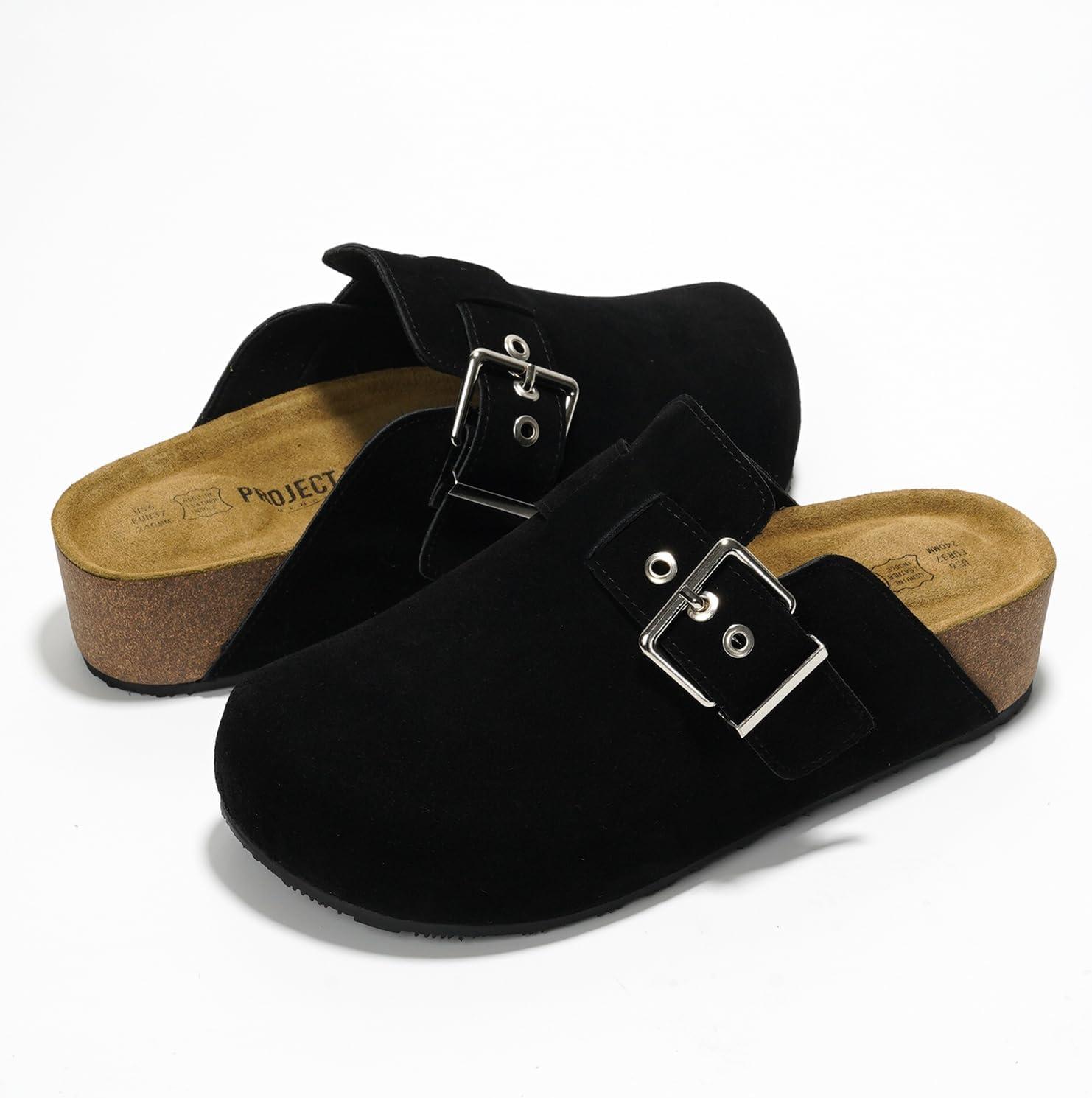 imageProject Cloud Clogs for Women Footwear  Memory Foam and NonSlip Platform Wedges Heels for Women Mules ampamp Clogs 2025  Comfortable Stylish SlipOn with Adjustable Straps RhonaBlack