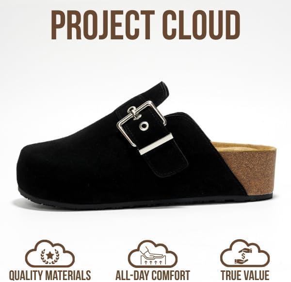 imageProject Cloud Clogs for Women Footwear  Memory Foam and NonSlip Platform Wedges Heels for Women Mules ampamp Clogs 2025  Comfortable Stylish SlipOn with Adjustable Straps RhonaBlack