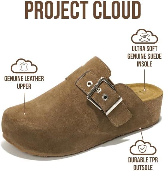 imageProject Cloud Clogs for Women Footwear  Memory Foam and NonSlip Platform Wedges Heels for Women Mules ampamp Clogs 2025  Comfortable Stylish SlipOn with Adjustable Straps RhonaTaupe