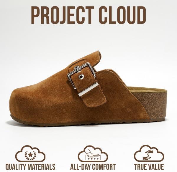 imageProject Cloud Clogs for Women Footwear  Memory Foam and NonSlip Platform Wedges Heels for Women Mules ampamp Clogs 2025  Comfortable Stylish SlipOn with Adjustable Straps RhonaChestnut
