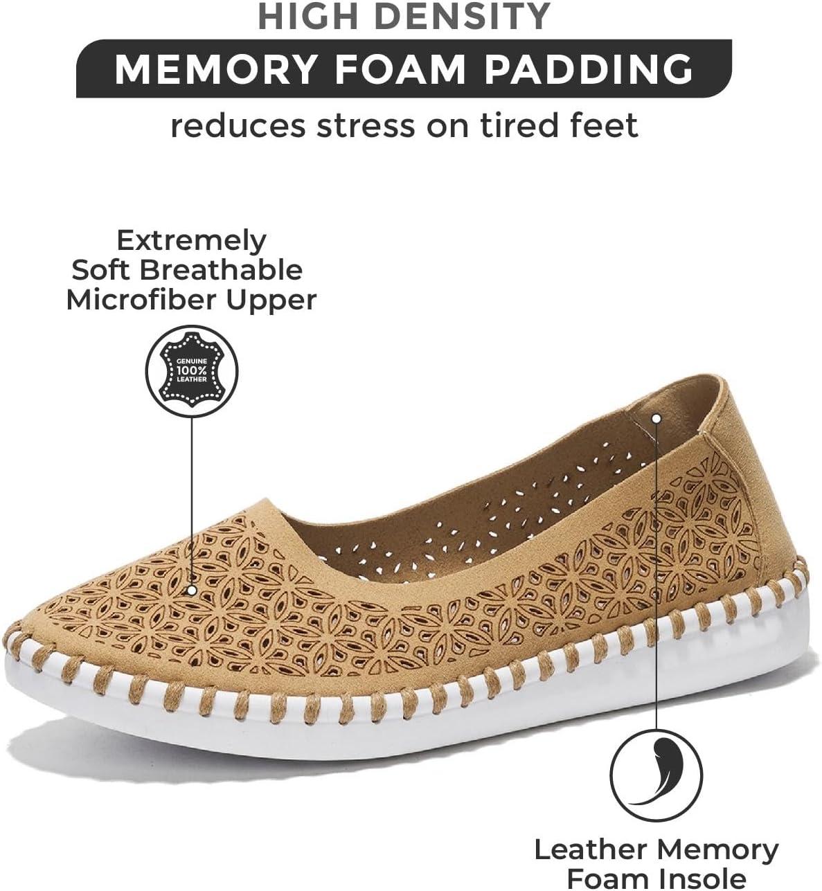 imageProject Cloud Flats for Women Footwear Memory Foam ampamp Flexible Outsole Loafers for Womens Fashion Sneakers  Womens Shoes Sockless Wear Machine Wash Shoes for Women Petunia