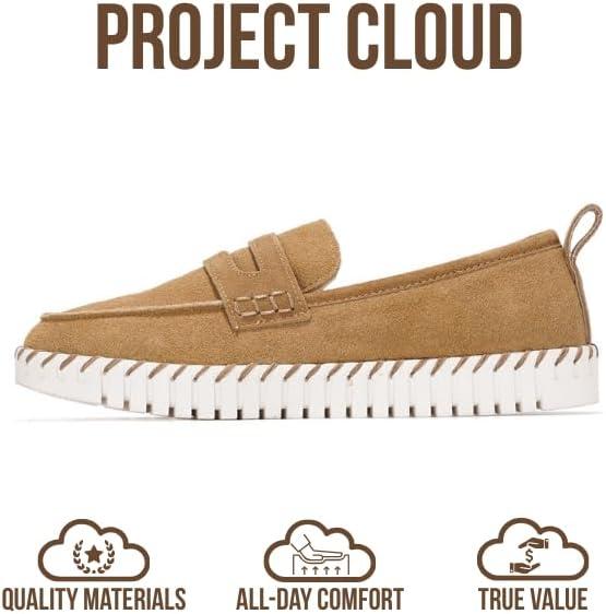 imageProject Cloud Genuine Leather Loafers for Women  Memory Foam Womens Shoes  Non Slip Spring Loafers Flexible Sole  Fashion Shoes for Women 2025 Filide TAN 8