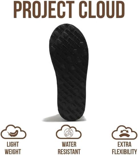 imageProject Cloud Genuine Leather Mens Slippers with Australian Shearling Lining ampamp Memory Foam Insole Outdoor ampamp House Slippers for Men  NonSlip Fuzzy Mens Shoes RelaxationBlack