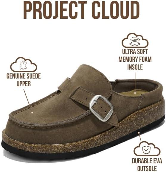 imageProject Cloud Genuine Leather MoccasinStyle Clogs for Women  Memory Foam and Water Resistant Mules Slipon  NonSlip and Durable Clogs Casual Shoes for Women Footwear CarlineTaupe