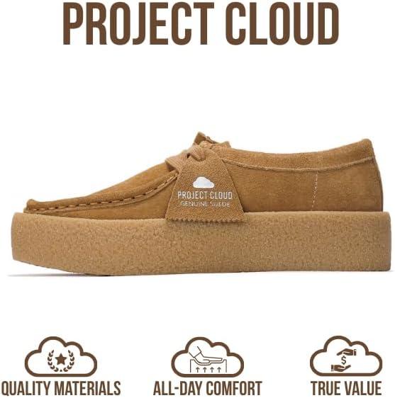 imageProject Cloud Genuine Leather Womens Shoes  NonSlip Platform Loafers for Women with Memory Foam Insole  Stylish Oxford Fall Shoes for Women 2025 WALLYCHUNKYTan Suede