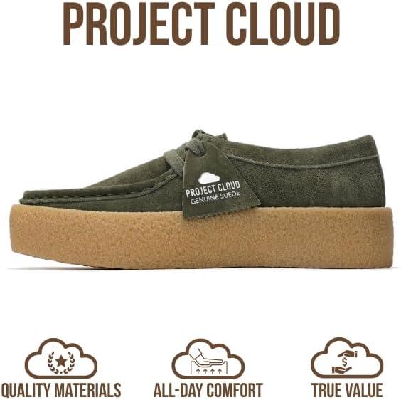 imageProject Cloud Genuine Leather Womens Shoes  NonSlip Platform Loafers for Women with Memory Foam Insole  Stylish Oxford Fall Shoes for Women 2025 WALLYCHUNKYOlive Suede