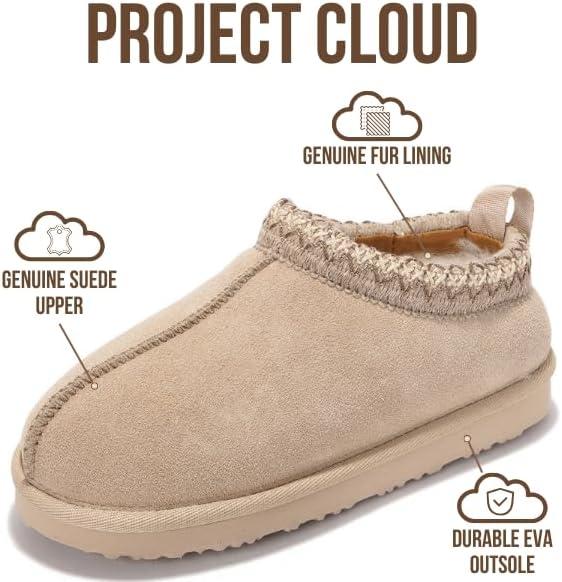 imageProject Cloud Genuine Leather ampamp Australian Shearling Slippers for Kids  Memory Foam Fuzzy ampamp NonSlip Fluffy Slippers Girls Footwear ampamp Boys Footwear Kids Unisex Shoe Dream WarmSand Suede