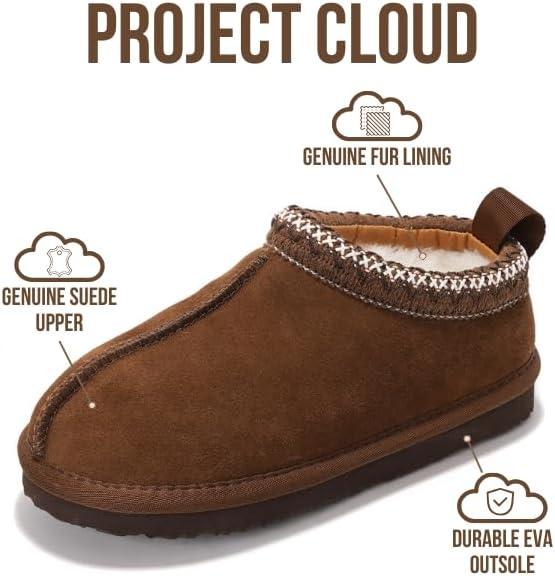 imageProject Cloud Genuine Leather ampamp Australian Shearling Slippers for Kids  Memory Foam Fuzzy ampamp NonSlip Fluffy Slippers Girls Footwear ampamp Boys Footwear Kids Unisex Shoe Dream WarmMocha Suede