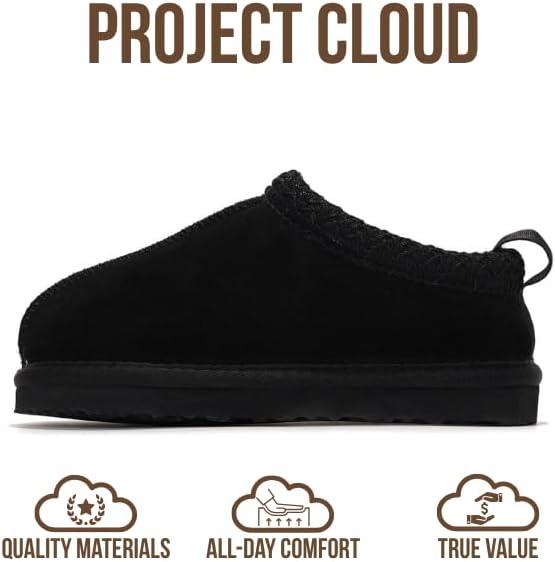 imageProject Cloud Genuine Leather ampamp Australian Shearling Slippers for Kids  Memory Foam Fuzzy ampamp NonSlip Fluffy Slippers Girls Footwear ampamp Boys Footwear Kids Unisex Shoe Dream WarmBlack