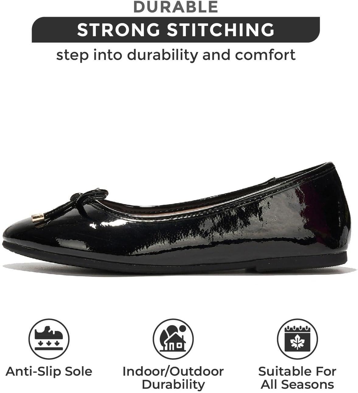 imageProject Cloud Memory Foam Ballet Flats Shoes for Women Footwear and Lightweight Casual Flats for Women  Non Slip Comfortable Ballet Shoes EllisonBlackpatent