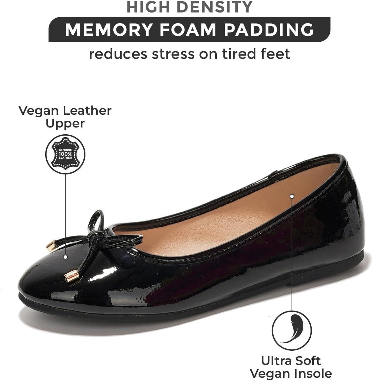 imageProject Cloud Memory Foam Ballet Flats Shoes for Women Footwear and Lightweight Casual Flats for Women  Non Slip Comfortable Ballet Shoes EllisonBlackpatent