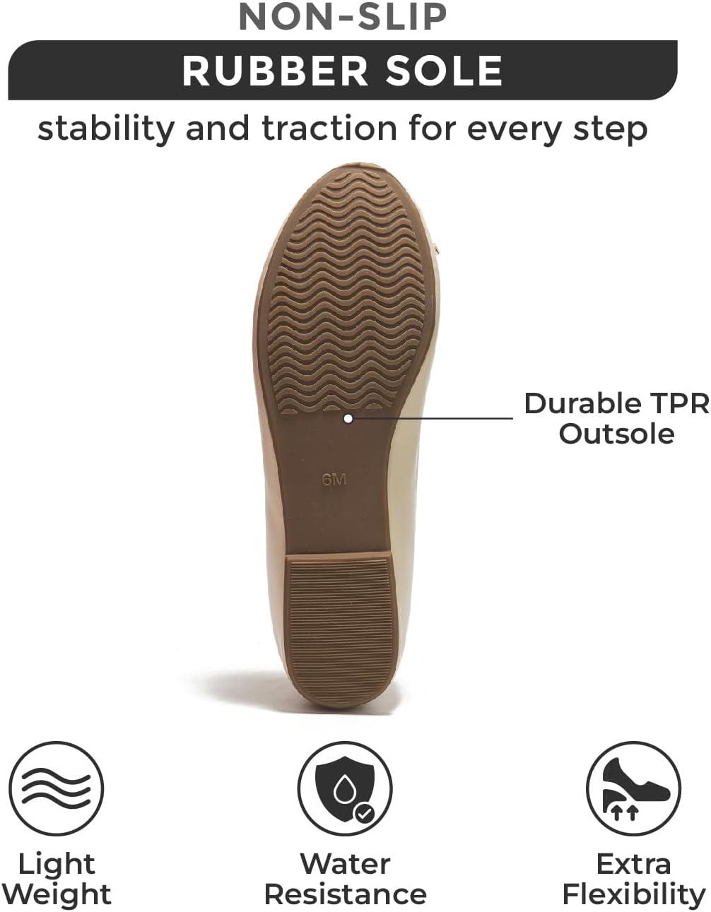imageProject Cloud Memory Foam Ballet Flats Shoes for Women Footwear and Lightweight Casual Flats for Women  Non Slip Comfortable Ballet Shoes EllisonNude