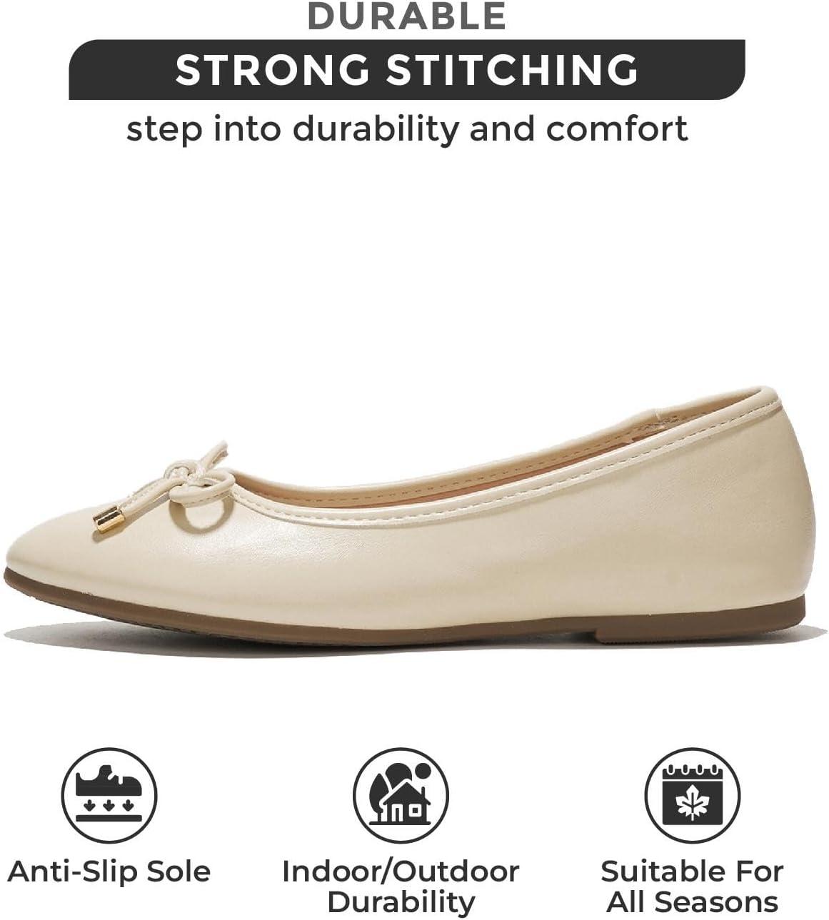 imageProject Cloud Memory Foam Ballet Flats Shoes for Women Footwear and Lightweight Casual Flats for Women  Non Slip Comfortable Ballet Shoes EllisonNude