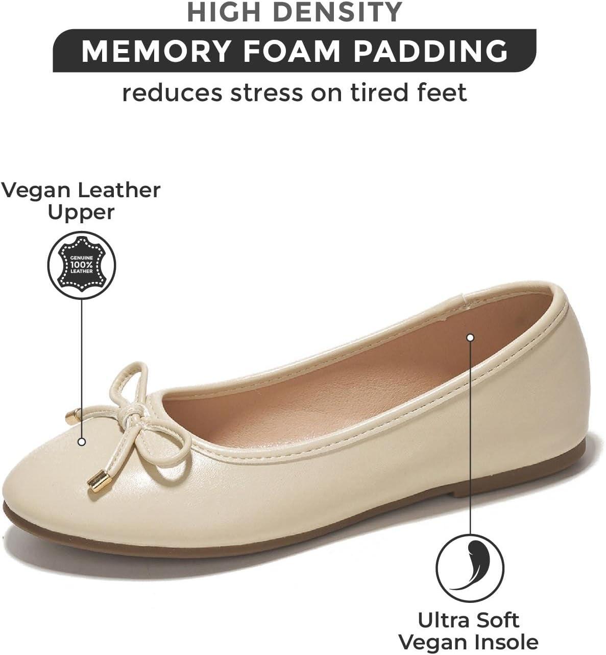 imageProject Cloud Memory Foam Ballet Flats Shoes for Women Footwear and Lightweight Casual Flats for Women  Non Slip Comfortable Ballet Shoes EllisonNude