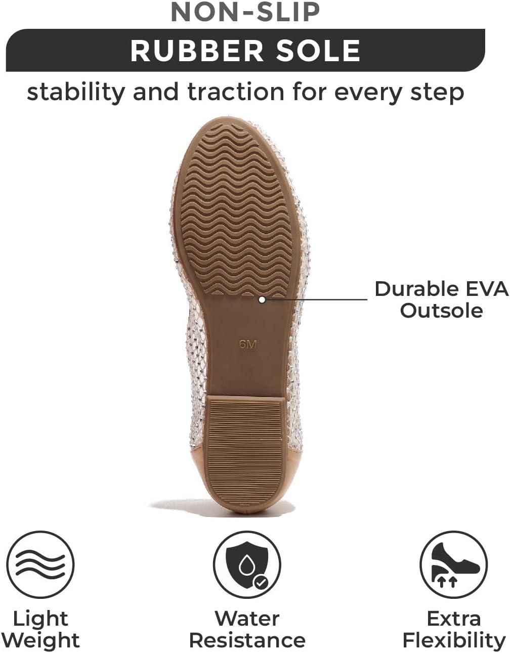 imageProject Cloud Mesh Womens Flats  Memory Foam Ballet Flats Shoes for Women  Non Slip Ballerina Womens Sneakers  Trendy Slip on Flat Shoes for Women RuthieNude