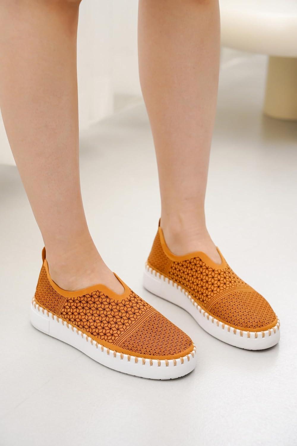 imageProject Cloud Platform Sneakers for Women  Leather Insole Loafers for Women with Memory Foam  Casual Slip On Womens Loafers with Flexible Outsole AsterChestnut