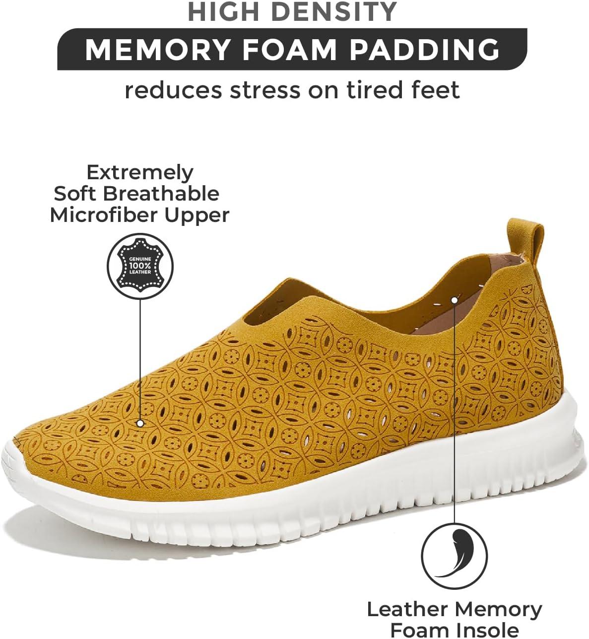 imageProject Cloud Platform Sneakers for Women Footwear  Memory Foam Comfortable Loafers for Women Shoes  Lightweight and NonSlip Shoes Slip on Sneakers OrchidYellow