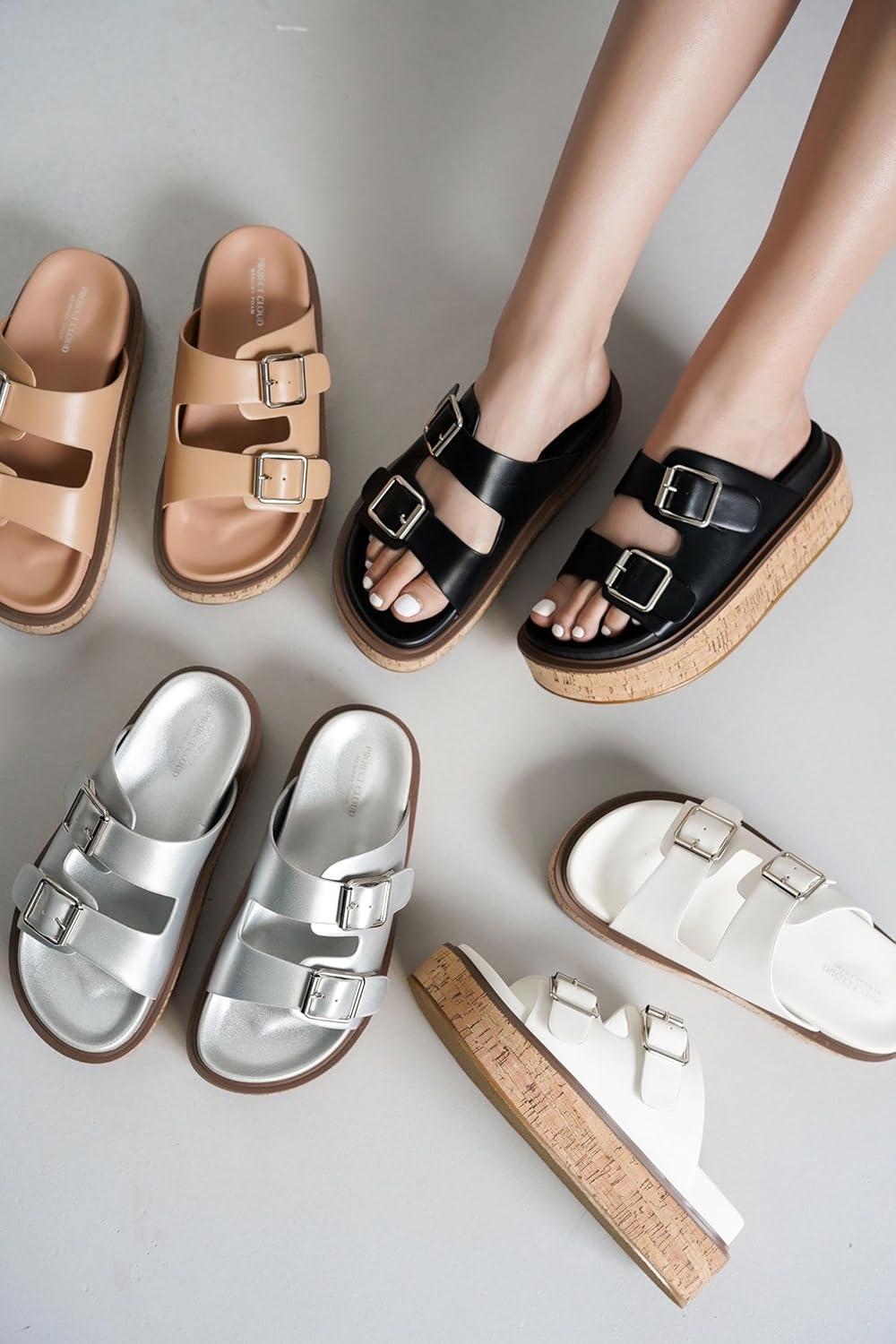 imageProject Cloud Platform Womens Sandals  Summer Womens Sandals with Memory Foam Insole Wedges  Stylish and Comfortable Women Footwear  Lightweight Women Wedges BrisbaneWhite