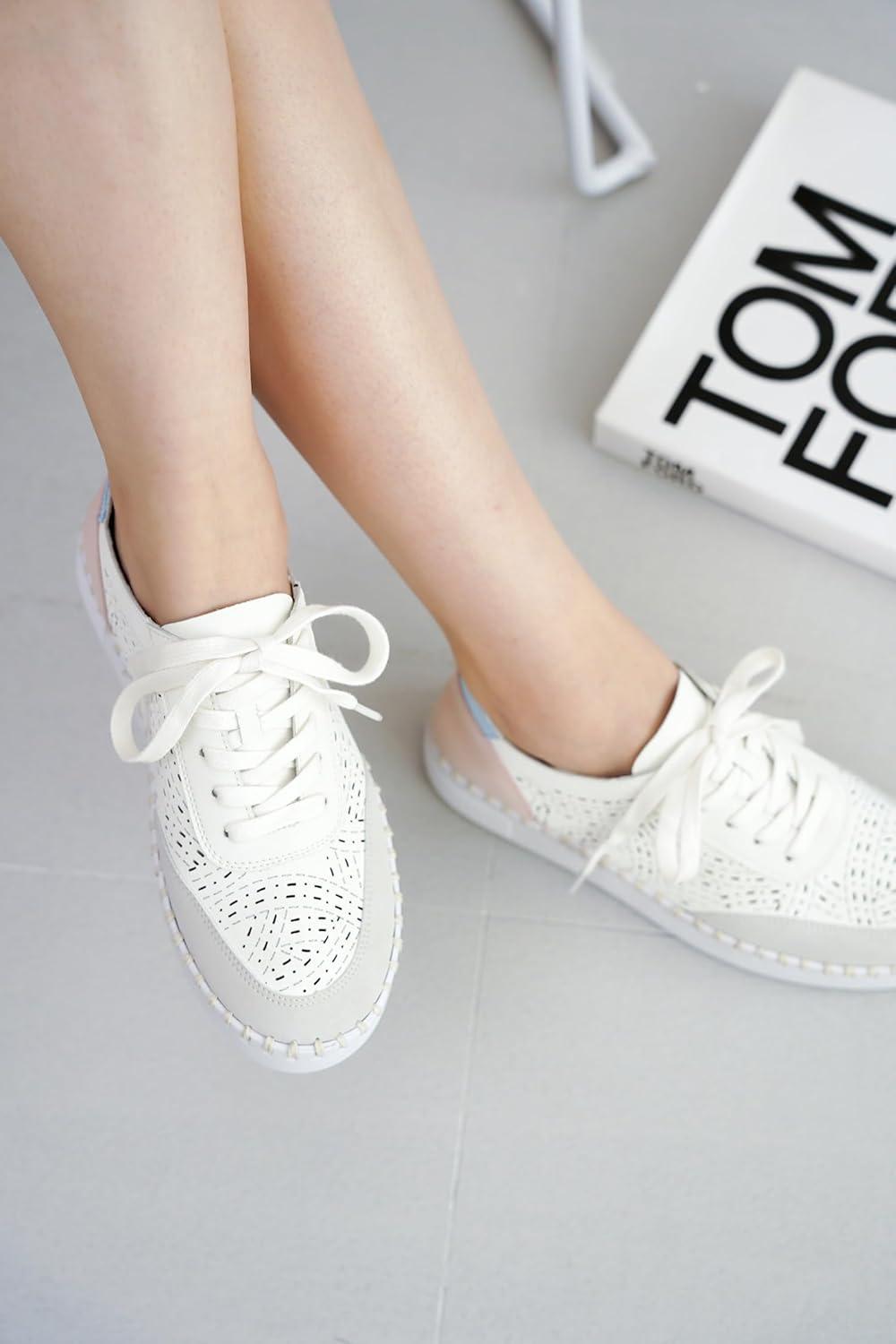 imageProject Cloud Shoes for Women with Leather Insole  Platform Sneakers for Women ampamp Womens Loafers with Memory Foam Flexible Womens Shoes Machine Wash ampamp Sockless Wear AzaleaWhite