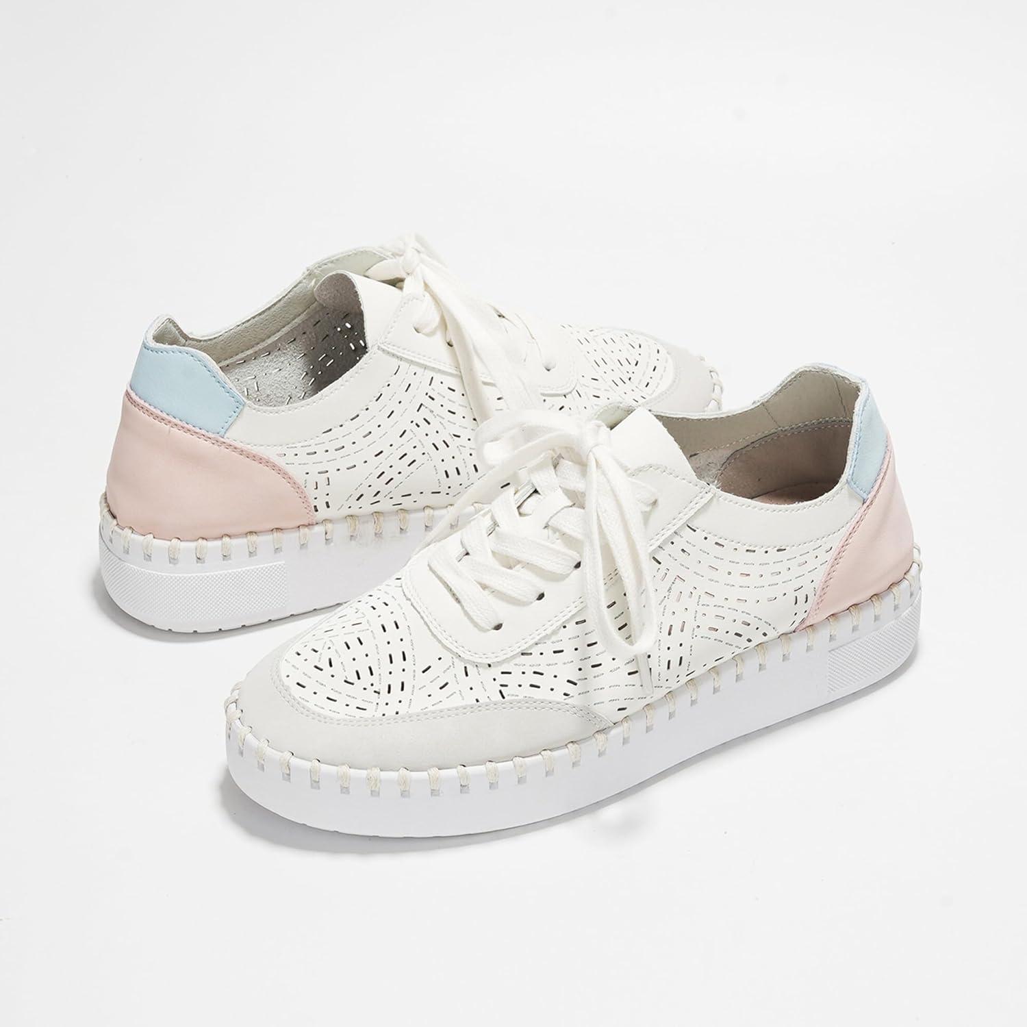 imageProject Cloud Shoes for Women with Leather Insole  Platform Sneakers for Women ampamp Womens Loafers with Memory Foam Flexible Womens Shoes Machine Wash ampamp Sockless Wear AzaleaWhite